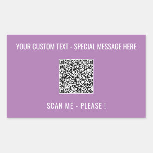 Your QR Code Scan Info Text and Colours Sticker
