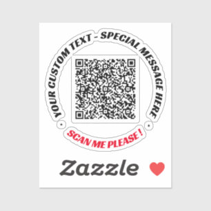 Your QR Code Scan Info Text and Colours Sticker