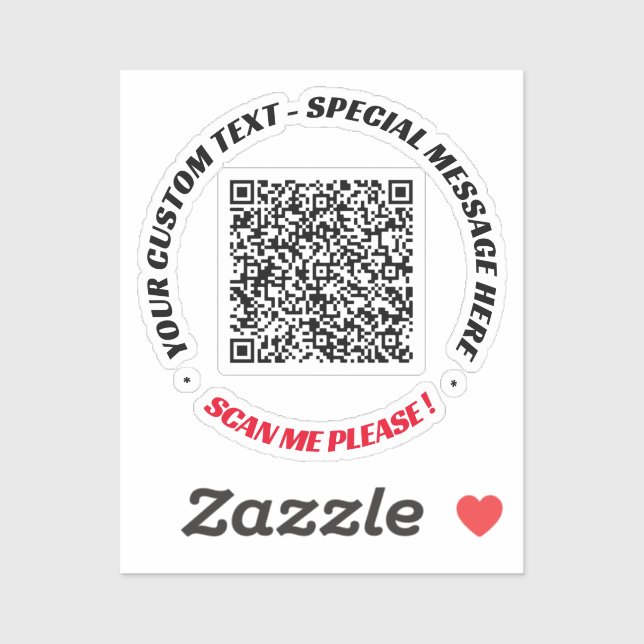 Your QR Code Scan Info Text and Colours Sticker (Sheet)