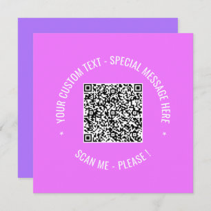 Your QR Code Scan Info Text Colours Greeting Card