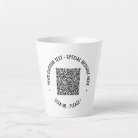 Your QR Code Scan Info Text Latte Mug