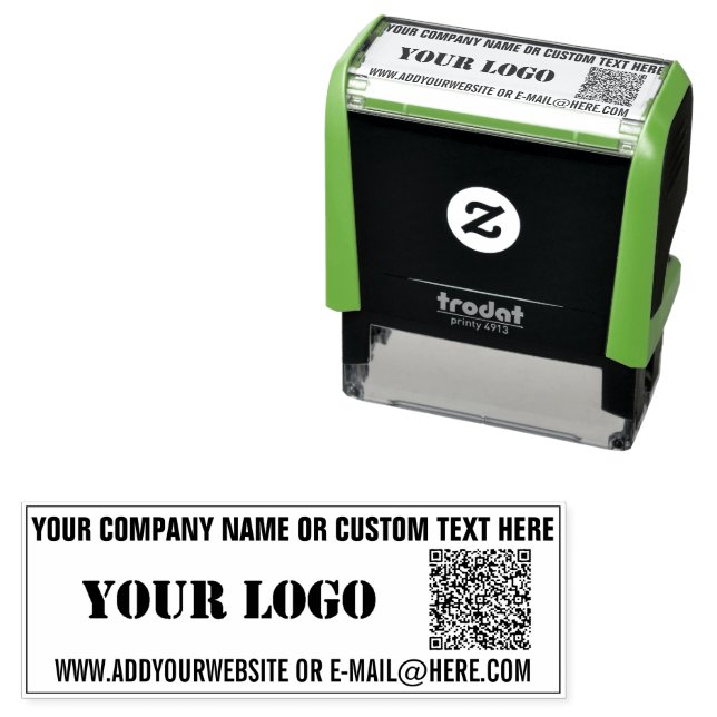 Your QR Code Scan Info with Logo Custom Text Stamp (In Situ)