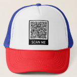 Your QR Code Scan Me Info Modern Trucker Hat Gift<br><div class="desc">Your QR Code Professional Personalized Promotional Company or Personal Gift - Add Your QR Code - Image or Logo - Resize and Move or Remove / Add Elements - Image / Text with Customization Tool. Choose / Add Your Size / Color / font ! Please see my others projects /...</div>