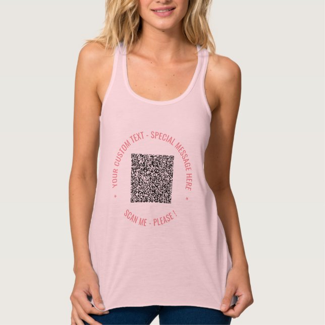 Your QR Code Scan Text Funny Personalised Tank Top (Front)