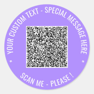 Your QR Code Sticker with Custom Text and Colour