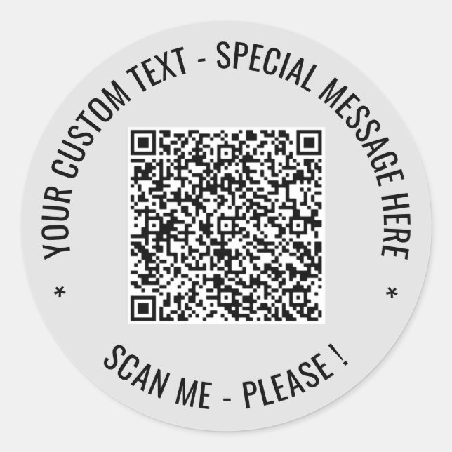 Your QR Code Stickers with Custom Text and Colours (Front)