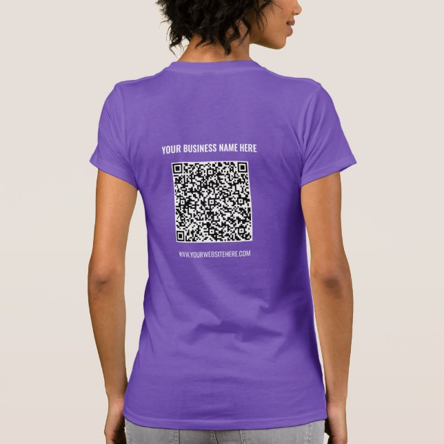 Your QR Code T-Shirt Business Name Website Info (Back)