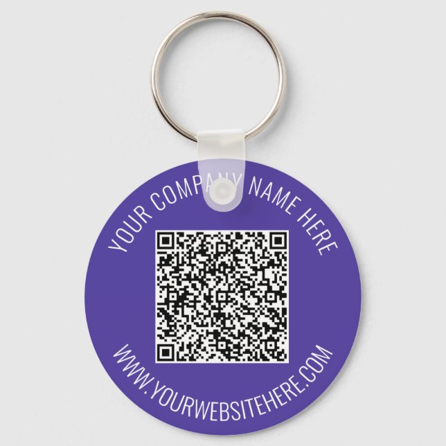 Your QR Code Text and Colours Keychain Promotional (Front)
