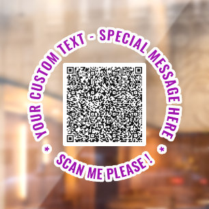 Your QR Code Text and Colours Window Cling Templat