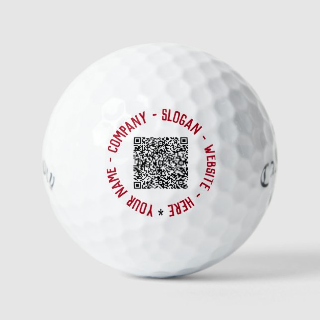 Your QR Code Text Personalised Golf Balls Example (Front)
