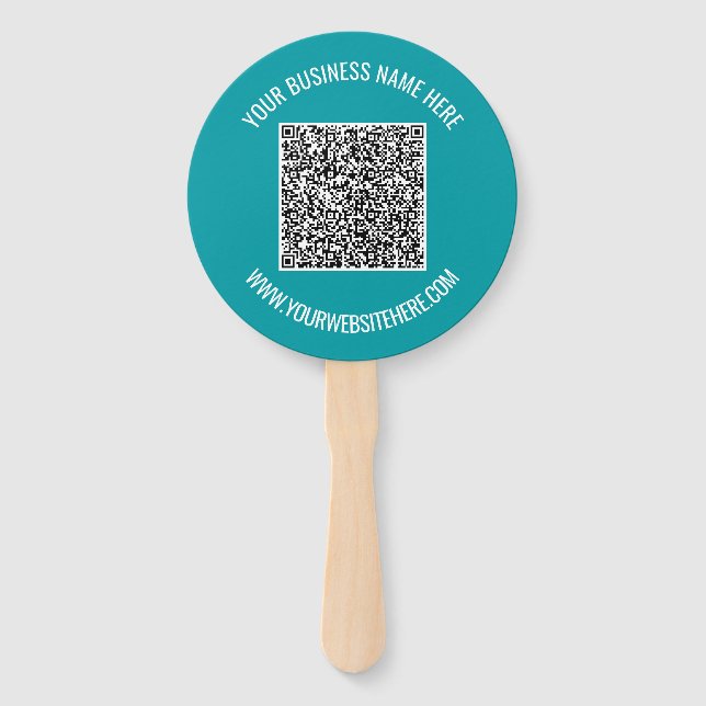 Your QR Code Text Promotional Hand Fan Template (Back)