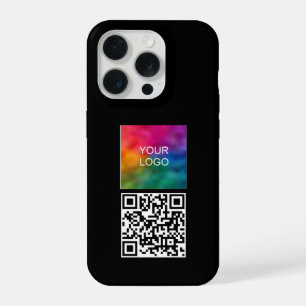 Your QR Code Upload Logo Template Elegant Modern iPhone 15 Pro Case