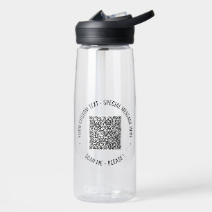 Your QR Code Water Bottle Example Personalise Text