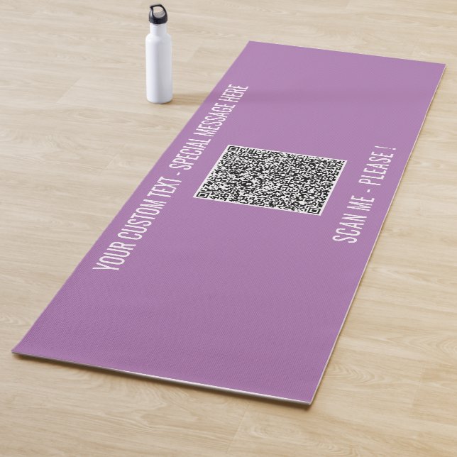 Your QR Code Yoga Mat Example with Custom Text (In Situ)