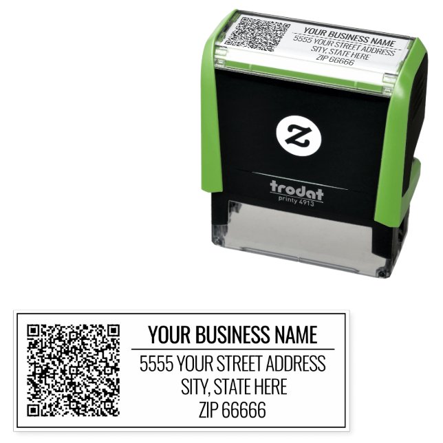 Your Return Address Self-inking Stamp with QR Code (In Situ)