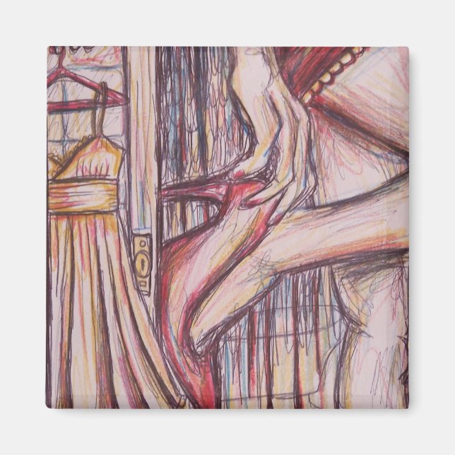 your ride is here, sketch magnet (Front)