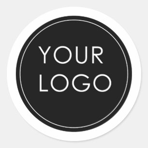 Your Round Logo Here White Border Company Business Classic Round Sticker