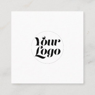 Your Round Logo Professional Modern Simple Custom Square Business Card