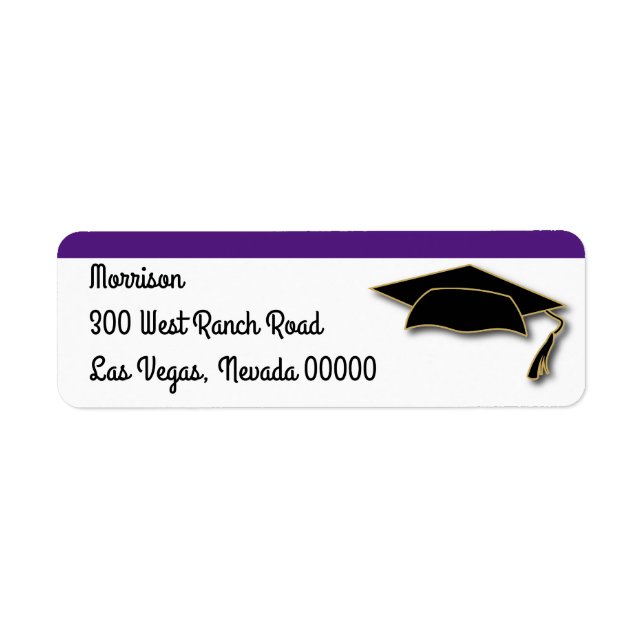 Your School Colour Graduation Cap Monogram Label (Front)