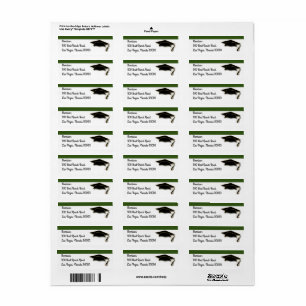 Your School Colour Green Graduation Cap Monogram