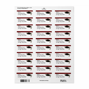 Your School Colour Red Graduation Cap Monogram