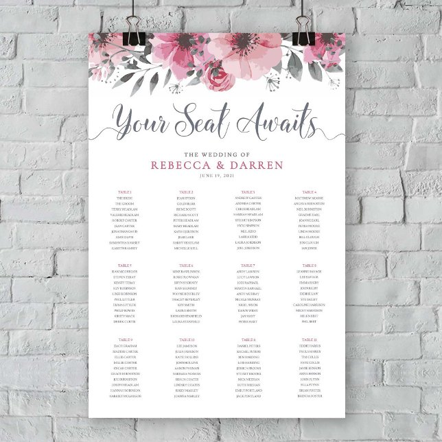 Your Seat Awaits 12 Table Wedding Seating Chart (Creator Uploaded)
