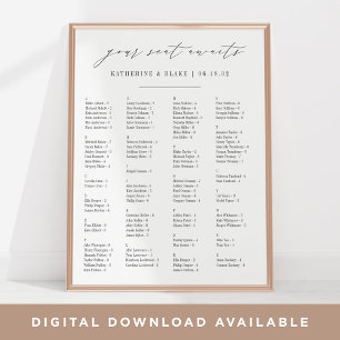 Your Seat Awaits   Alphabetical Seating Chart