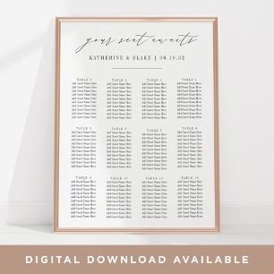 Your Seat Awaits   Script Wedding Seating Chart