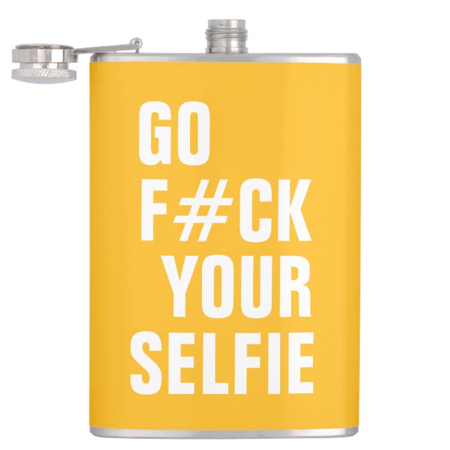 YOUR SELFIE custom monogram & colour flask (Opened)