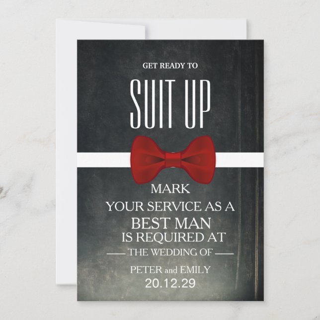 Your Service as a Best Man Invitation (Front)