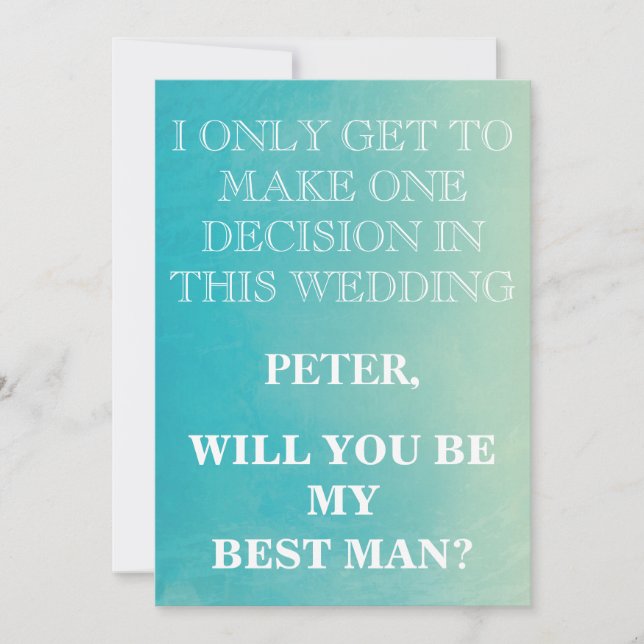 Your Service as a Best Man Request Invitation (Front)