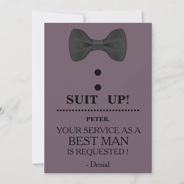 Your Service as a Best man Request Invitation (Front)