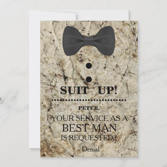 Your Service as a Best man Request Invitation (Front)