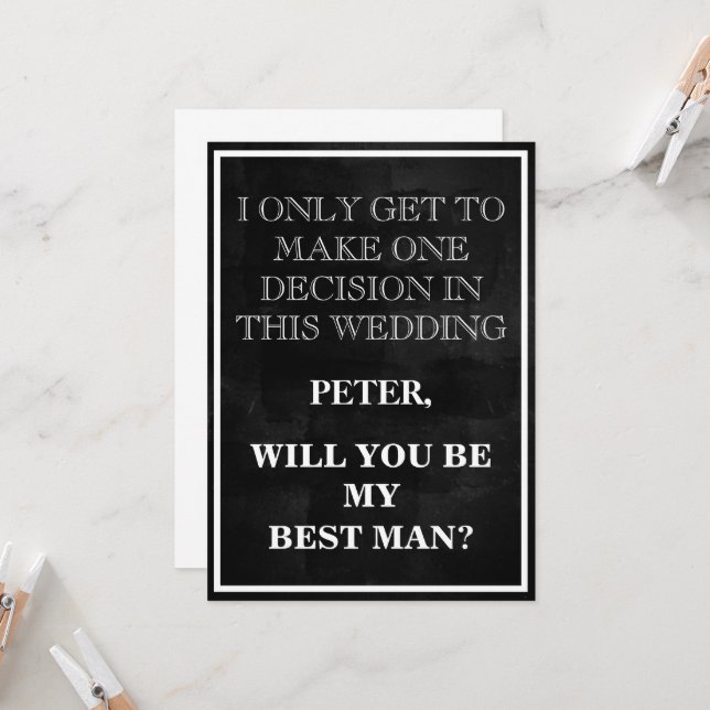 Your Service as a Best Man Request Invitation (Front/Back In Situ)