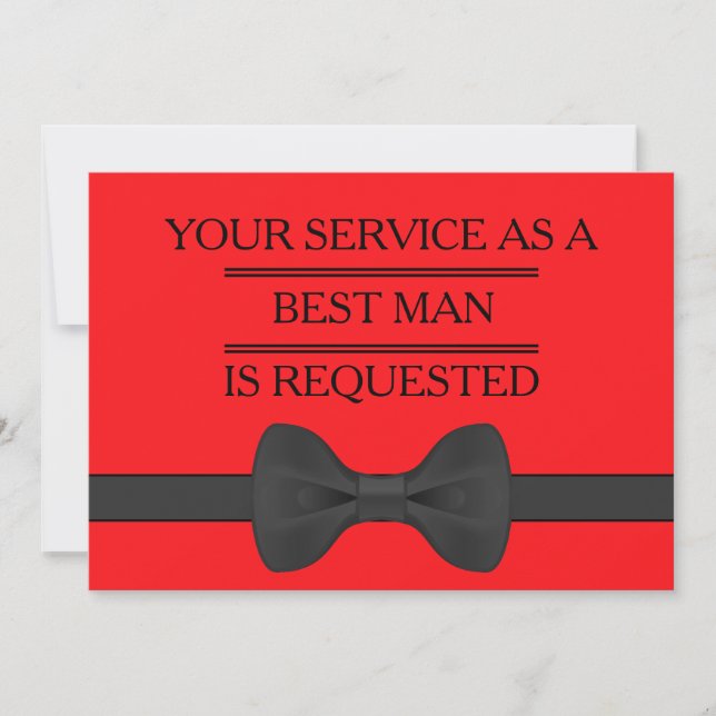 Your Service as a Groomsman Best Man Request Invitation (Front)