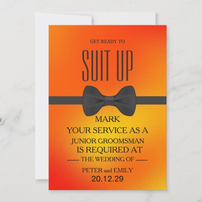 Your Service as a Groomsman Invitation (Front)