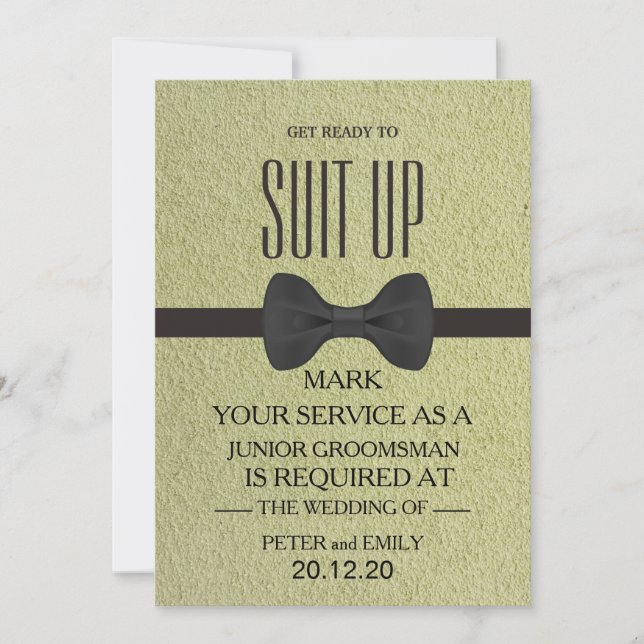 Your Service as a Groomsman Invitation (Front)