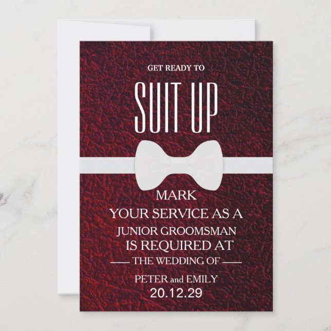 Your Service as a Groomsman Invitation (Front)