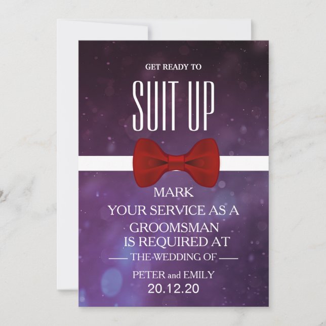 Your Service as a Groomsman Invitation (Front)