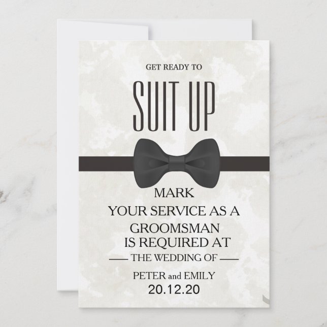 Your Service as a Groomsman Invitation (Front)