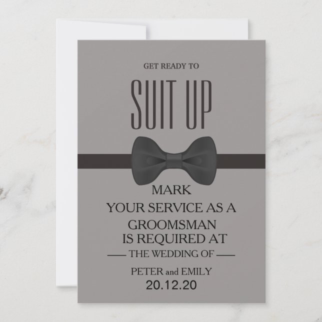 Your Service as a Groomsman Invitation (Front)