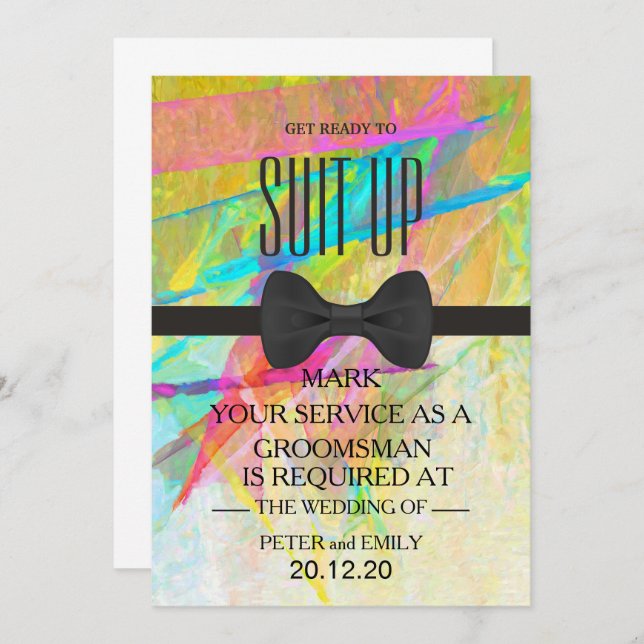 Your Service as a Groomsman Invitation (Front/Back)