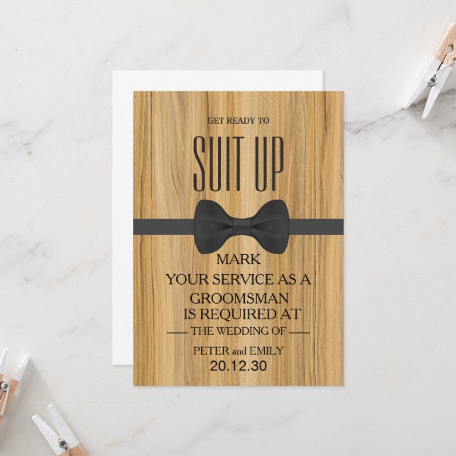 Your Service as a Groomsman Invitation (Front/Back In Situ)