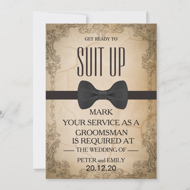 Your Service as a Groomsman Invitation (Front)