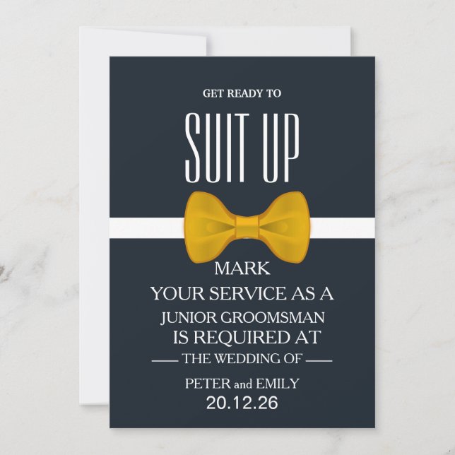 Your Service as a Groomsman Invitation (Front)