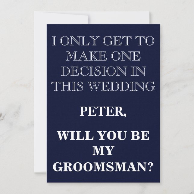 Your Service as a Groomsman Request Invitation (Front)