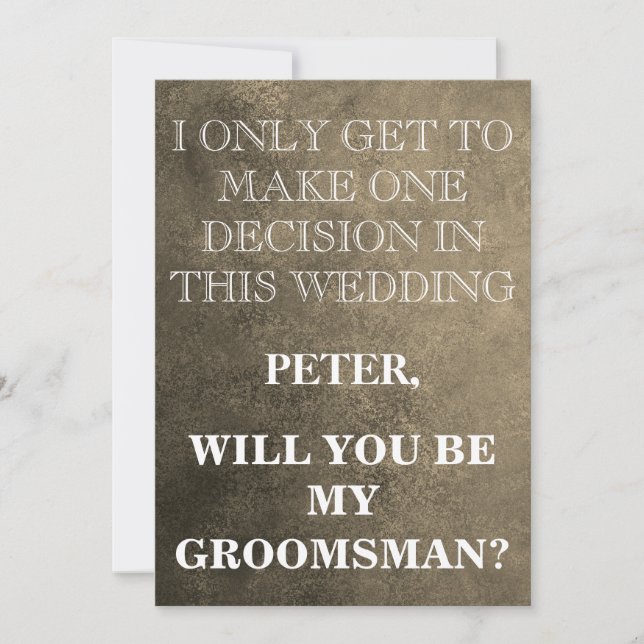 Your Service as a Groomsman Request Invitation (Front)
