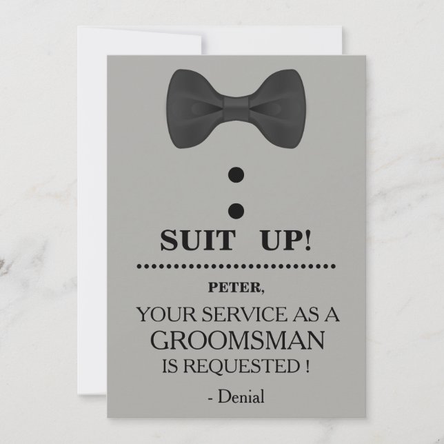 Your Service as a Groomsman Request Invitation (Front)
