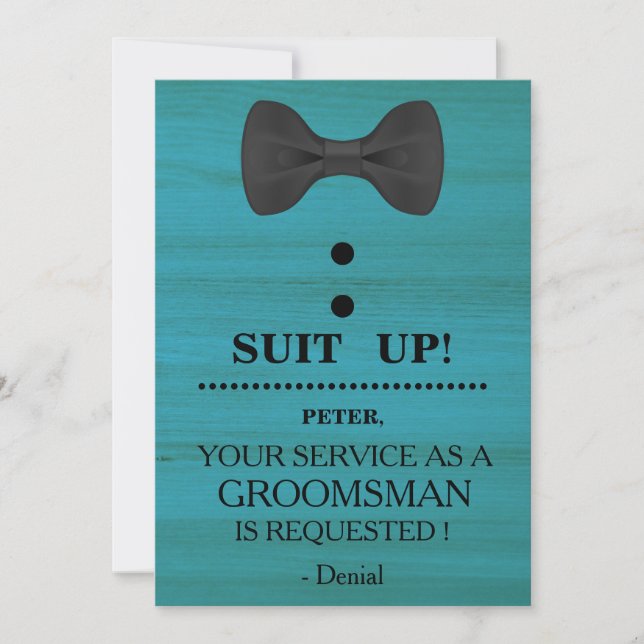 Your Service as a Groomsman Request Invitation (Front)