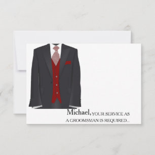 Your Service As A Groomsman Required Personalised Invitation